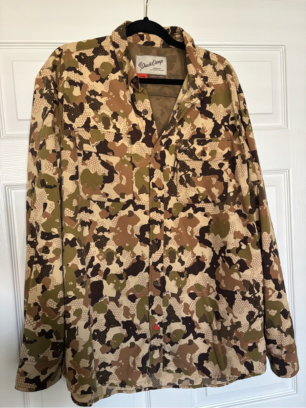 Duck Camp Men’s Camo Button-Down Shirt Jacket - Desert Camo